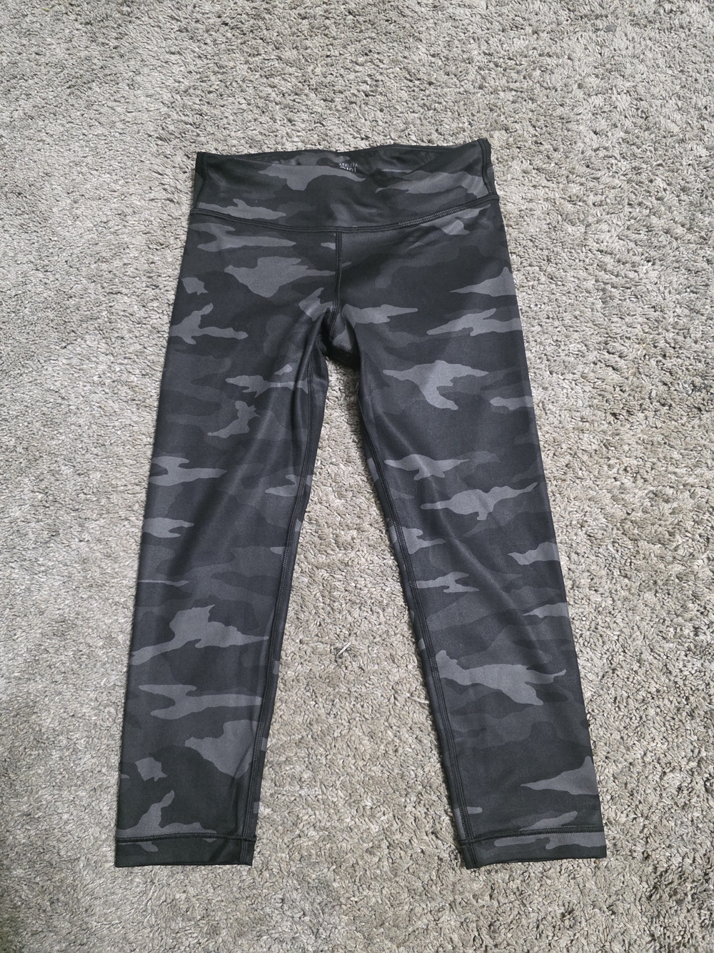 Athleta Black & Gray Camo Kids Leggings